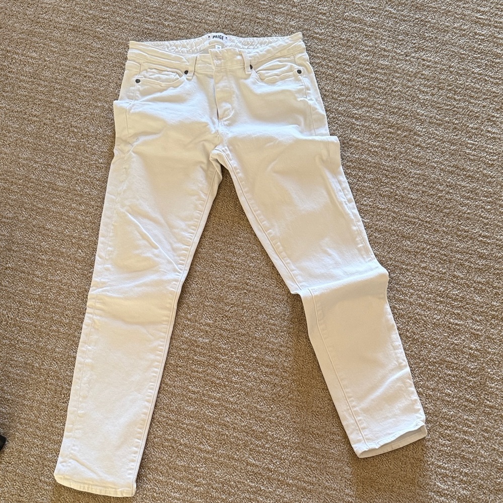 PAIGE Women's Straight Leg Jeans in Crisp White